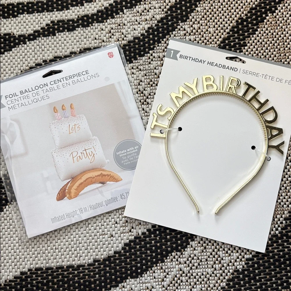 🆕American Greetings Foil Balloon Centerpiece And Headband